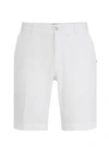 Hugo Boss Slim-fit Shorts In Stretch-cotton Gabardine In White