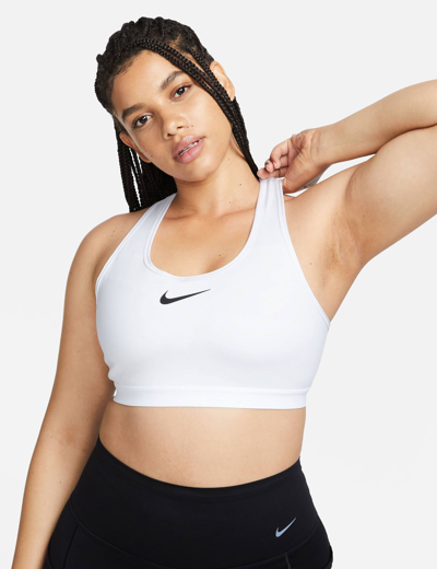 Nike Dri-fit Swish High Support Sports Bra In White