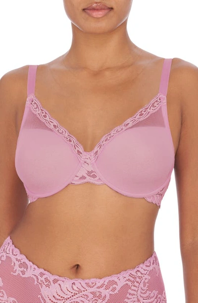 Natori Feathers Full Figure Contour Underwire T-shirt Everyday Plunge Bra (32ddd) Women's In Freesia