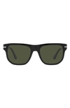 Persol Square Sunglasses, 55mm In Black