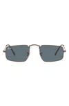 Ray Ban Legend 49mm Rectangular Sunglasses In Antique Copper/ Blue