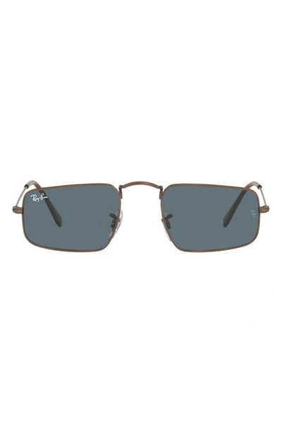 Ray Ban Legend 49mm Rectangular Sunglasses In Antique Copper/ Blue