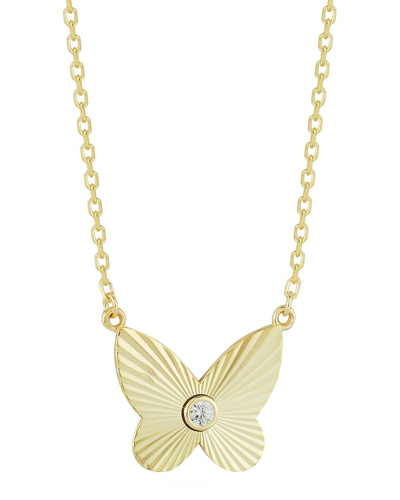 Sphera Milano 14k Over Silver Cz Butterfly Necklace