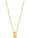 Sphera Milano 14k Over Silver Pear Cz Paperclip Necklace