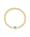 Sphera Milano 14k Over Silver Cz Eye Beaded Stretch Bracelet