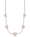 SPHERA MILANO SPHERA MILANO 14K ROSE GOLD OVER SILVER PAVE HEART TENNIS CHOKER NECKLACE