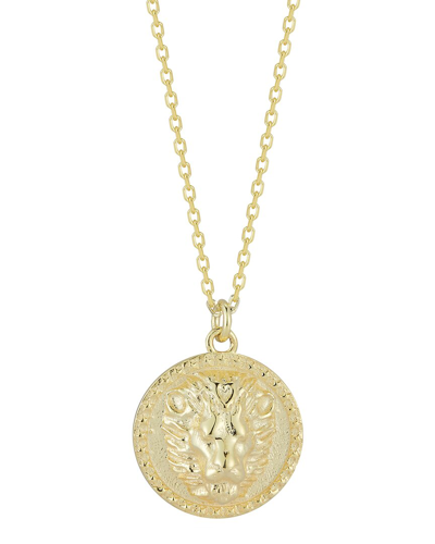 Sphera Milano 14k Over Silver Lion Medallion Necklace