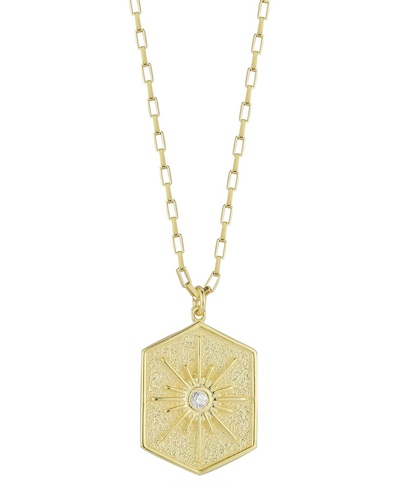 Sphera Milano 14k Over Silver Cz Starburst Necklace