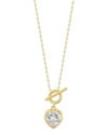 Sphera Milano 14k Over Silver Heart Toggle Necklace