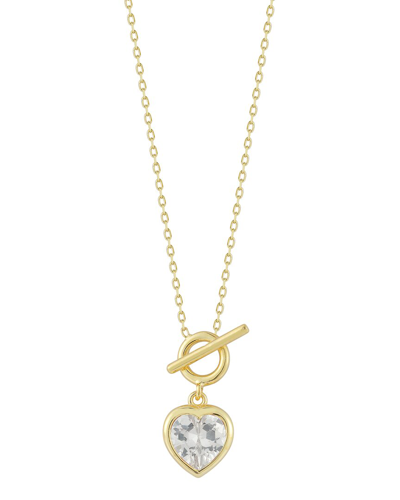 Sphera Milano 14k Over Silver Heart Toggle Necklace
