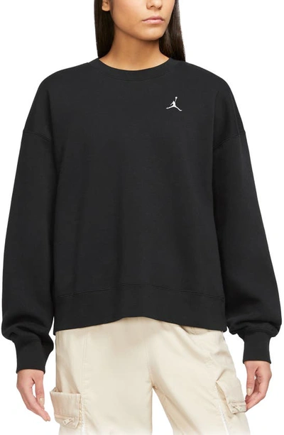 Jordan Brooklyn Fleece Crewneck Sweatshirt In Black