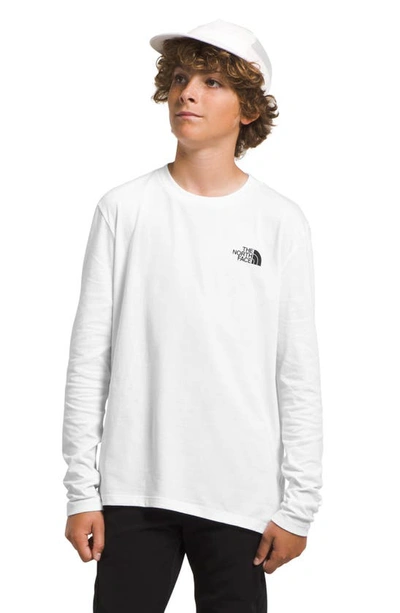The North Face Kids White Graphic Long Sleeve Big Kids T-shirt In Tnf White