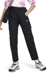 Nike Sportswear Big Kids' (girls') High-waisted Woven Cargo Pants In Black