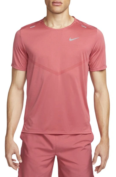 Nike Men's Rise 365 Dri-fit Short-sleeve Running Top In Red