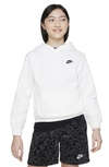 Nike Kids' Club Fleece Hoodie In White/ Black