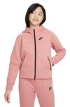 Nike Sportswear Tech Fleece Big Kids' (girls') Full-zip Hoodie In Pink