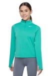 Nike Dri-fit Big Kids' (girls') Long-sleeve 1/2-zip Top In Green