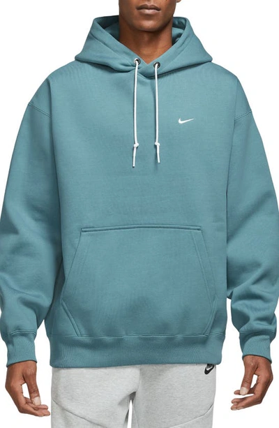 Nike Men's Solo Swoosh Fleece Pullover Hoodie In Blue