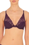 Natori Cherry Blossom Convertible Lace Plunge Bra (36c) In Deep Plum