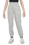 Nike Sportswear Club Fleece Big Kids' Loose Pants In Dark Grey Heather/base Grey/white