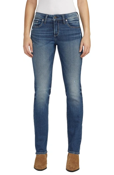 Silver Jeans Co. Suki Womens Denim Mid-rise Straight Leg Jeans In Indigo