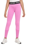 Nike Pro Dri-fit Big Kids' (girls') Leggings In Pink
