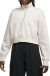 Nike Sportswear Phoenix Fleece Crop Sweatshirt In Brown