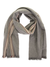 Brunello Cucinelli Cashmere Scarf With Selvedge In Grey