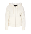 Moose Knuckles Classic Bunny Faux Fur Hooded Jacket In Plaster (white)