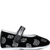 MOSCHINO BLACK BALLET FLATS FOR BABY GIRL WITH LOGO AND TEDDY BEAR