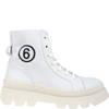 MM6 MAISON MARGIELA IVORY BOOTS FOR KIDS WITH LOGO
