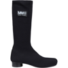 MM6 MAISON MARGIELA BLACK BOOTS FOR GIRL WITH LOGO