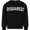 DSQUARED2 BLACK SWEATSHIRT FOR BOY WITH LOGO