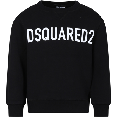 Dsquared2 Kids' Black Sweatshirt For Boy With Logo