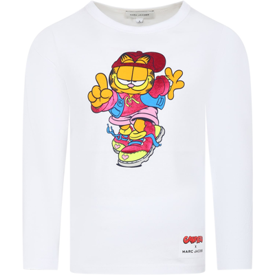 Marc Jacobs Kids' White T-shirt For Girl With Garfield