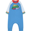 Marc Jacobs Light Blue Babygrow For Baby Boy With Logo In Light Blue