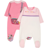 LITTLE MARC JACOBS PINK SET FOR BABY GIRL WITH LOGO