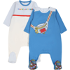 LITTLE MARC JACOBS LIGHT BLUE SET FOR BABY BOY WITH LOGO