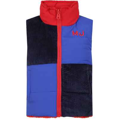 Little Marc Jacobs Kids' Blue Veste Fotr Boy With Logo In Multicolor