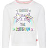 Billieblush Ivory T-shirt For Girl With Hearts And Writing In Ivory