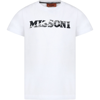 MISSONI WHITE T-SHIRT FOR BOY WITH LOGO