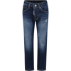 Dsquared2 Blue Jeans For Boy With Logo In Denim