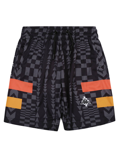 Marcelo Burlon County Of Milan Kids' X Kappa Graphic-print Track Shorts In Multicolour