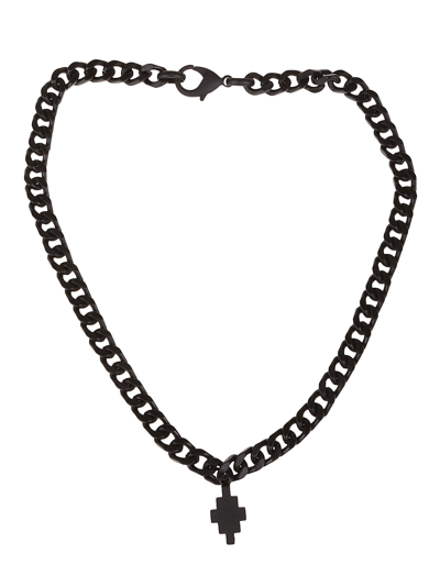 Marcelo Burlon County Of Milan Black Cross Chain Necklace In Black No Color