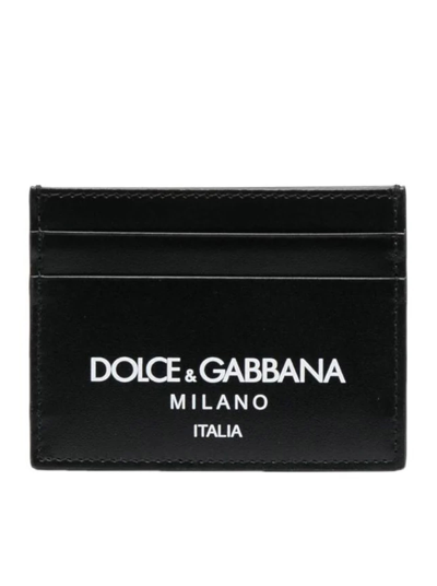 Dolce & Gabbana Leather Card Case In Print Dg Milano