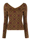 Etro Metallic Floral Medallion Sweater In Black Multi