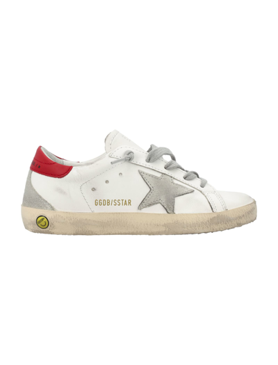 Golden Goose Kids' Super-start Leather Lace-up Sneakers In White