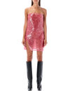 Attico Sequinned Sleeveless Minidress In Light Pink