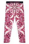 Dolce & Gabbana Teen Girls Pink Cotton Majolica Leggings