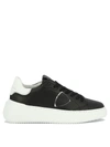 Philippe Model Temple Low Black Leather Sneakers In Black